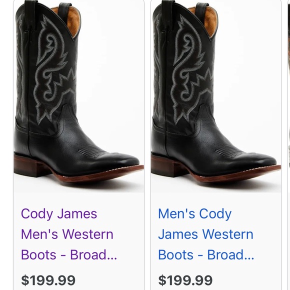 CODY JAMES MEN'S WESTERN BOOTS - BROAD SQUARE TOE - Picture 2 of 8